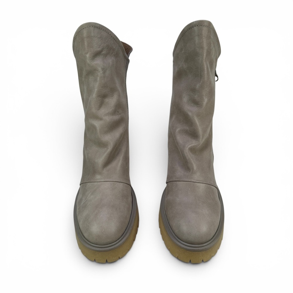 Free People Jack Zip Ankle Boots Womens 7.5 EU 38 Nickel Leather Platform Lug - Picture 4 of 14